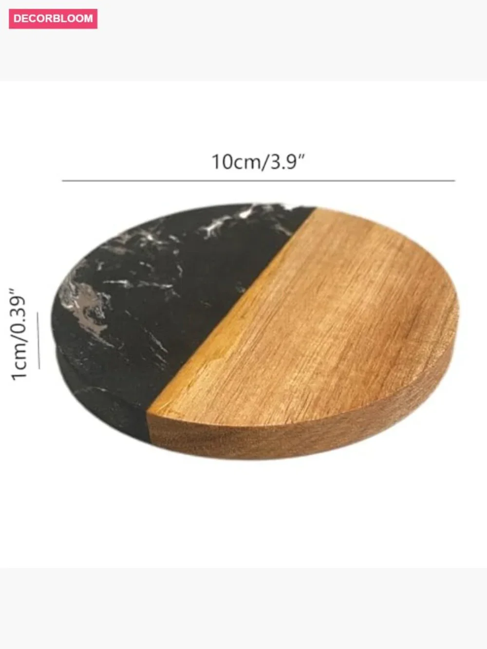 Set of 4 Round Coasters for Drinks, Modern Bar Accessories